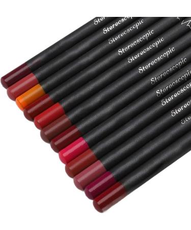 12-Pack Lip Liner Contour Pen Waterproof AntiSmudge Matte Lipstick Makeup Tool Set - Buy Online on GoSupps.com