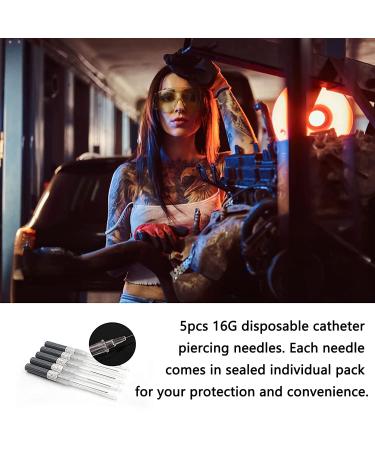 SOTICA 16G Ear Nose Piercing Needles - 5pcs IV Catheter Cannula Kit for Belly Navel Nipple Piercing - Stainless Steel Body Piercing Supplies - Buy Online on GoSupps.com