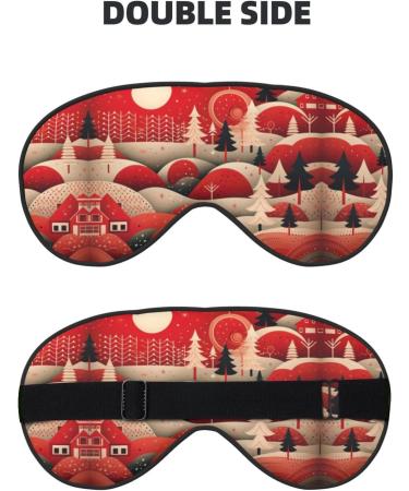 Shop Christmas Tree House Print Unisex Sleep Eye Mask - Soft Comfort Eye Shade for Travel Yoga & Shift Work - Buy Online on GoSupps.com