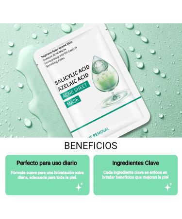 KORAL KORAL Salicylic Acid Face Mask (10 units x 25 ml) with Azelaic Acid Skin Care and Moisturizing - Vegan Skincare Korean Formulas with Active Ingredients - Unisex - Buy Online on GoSupps.com