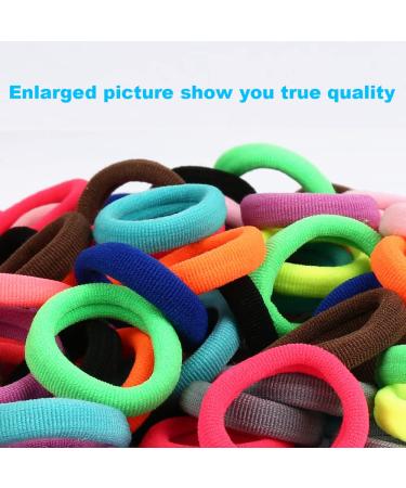 120PCS Baby Hair Ties - Cotton Toddler Hair Bands for Girls - Elastic Ponytail Holders by Nspring (Assorted Bright Colors) - 1 Inch Diameter - Buy Online on GoSupps.com