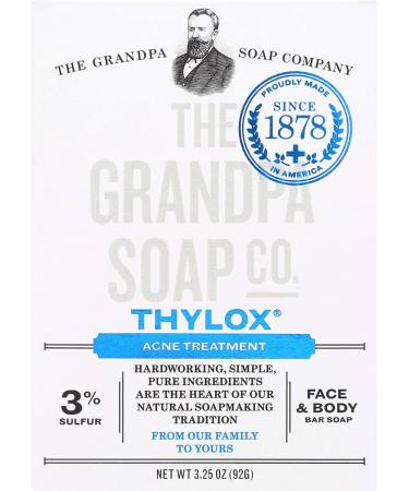 Grandpas Thylox Acne Treatment Bar Soap with Sulfur - 3.25 oz - Vegetable Based - Since 1878