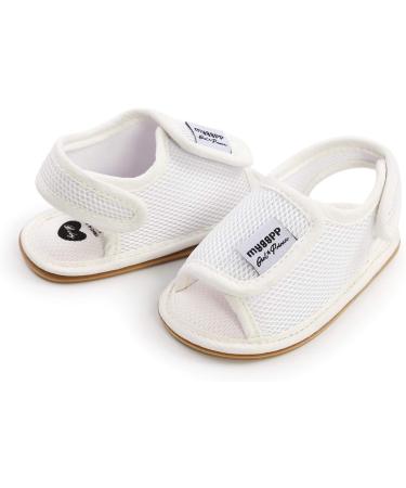 RVROVIC Baby Sandals | Soft Sole Summer Crib Shoes for Toddler | Lightweight Prewalker Outdoor Walking Shoes | 12-18 Months | White - Buy Online on GoSupps.com