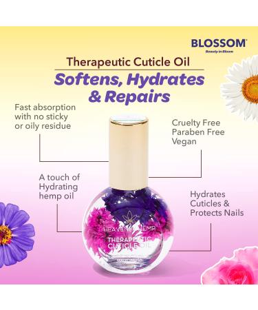 Blossom Heavenly Hemp Lavender Cuticle Oil - Hydrating, Moisturizing, Strengthening - Made in USA - 0.42 fl oz - Buy Online on GoSupps.com