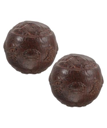 Iwowhero 1 pair of wood wooden balls walnut health gymnastics ball scrollrad wallpaper portable massager handball ceramic tiles foot massage middle age