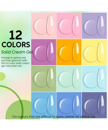 AIMEILI Solid Cream Gel Nail Polish 12 Colors Solid Gel Polish Palette Neutral Nude Brown Pink White Pudding Gel Set UV LED Soak Off Art Kit Manicure DIY at Home Kit19 GTKIT019 - Buy Online on GoSupps.com
