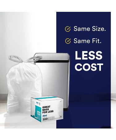 Plasticplace Custom Fit Trash Bags for simplehuman Code Q Bins - 50 Count, White Drawstring Garbage Liners - 13-17 Gallon - 25.25 x 32.75 - Buy Online on GoSupps.com