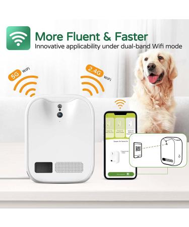 Pet Monitoring Camera Dog Treat Dispenser - CENGCEN Wifi HD Camera with Two-Way Audio, Remote Tossing, and Night Vision - Wall Mounted, App Compatible with Android/iOS - Buy Online on GoSupps.com