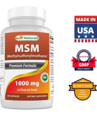 Best Naturals MSM 1000 mg 180 Capsules - Promotes Healthy Joint Function* - Buy Online on GoSupps.com