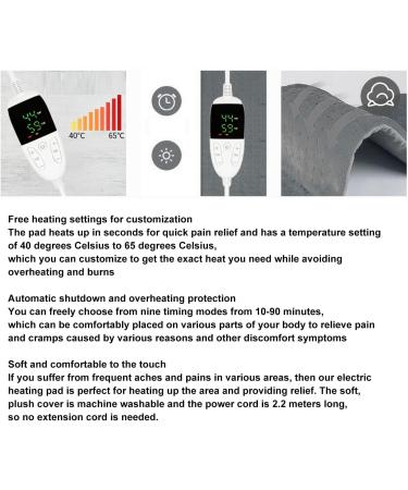 Tnfeeon Warmer Thermal Blanket & Electric Heating Pillows for Pain Relief - Safe Burn-Free Comfort at Home (Gray) EU Plug 220V - Buy Online on GoSupps.com