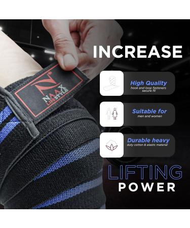 NAAX Knee Compression Sleeve with Side Stabilizer - Ultimate Support for Running Sports & Injury Recovery - Blue - Buy Online on GoSupps.com