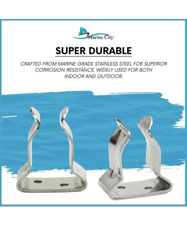 MARINE CITY Stainless Steel General Purpose Storage Clips (2 Pcs) 1-1/8 to 1-1/2 - Boat, Ship, Marine Spring Clamp Holders - Buy Online on GoSupps.com