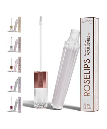 ROSEGOLD ROSELIPS Nourishing Plumping Balm with Hyaluronic Acid for Lips, Plump and Hydrated Lip Care - 98% Natural Made in France - Hormone-free, fragrance-free - Vegan (1 Month Treatment)