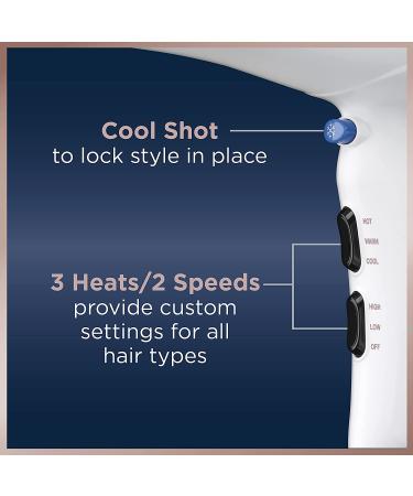 Conair 1875 Watt Double Ceramic Ionic Hair Dryer - White/Rose Gold - Buy Online on GoSupps.com