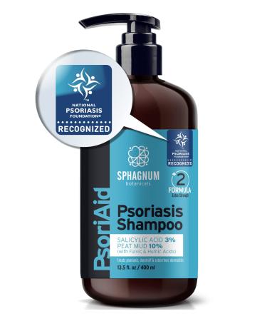 Psoriasis Shampoo Extra Strength - Efficient Red Flaky & Itchy Scalp Treatment with Salicylic Acid and Natural Peat Mud. For Dandruff Eczema & Seborrheic Dermatitis. No Coal Tar 13.5 fl. Oz Shampoo 13.5 Oz