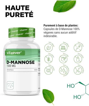 D-Mannose - 180 capsules - 1500 mg per daily serving - Premium: From vegetable fermentation - High dosed - Natural - Vegan - Buy Online on GoSupps.com