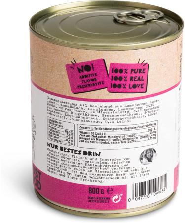 Dogs'n Tiger Adult Dog Food 6 x 800g Cans Pet-Friendly Formula with 67% Meat + Flaxseed Oil + Herbs - No Sugar Artificial Flavours Lamb & Parsnips - Buy Online on GoSupps.com