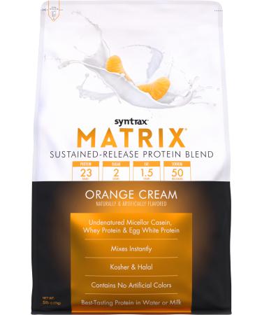Syntrax Nutrition Matrix Protein Powder Sustained-Release Protein Blend Orange Cream 5 lbs