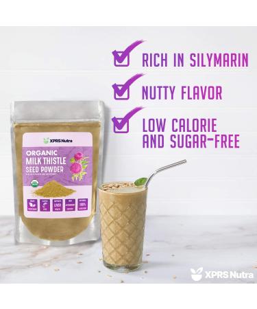 XPRS Nutra Organic Milk Thistle Seed Powder - Rich in Silymarin - Liver Health Support - 4 oz Vegan Friendly Powder - Buy Online on GoSupps.com