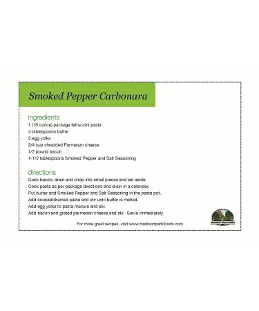 Hickory Smoked Butcher Ground Tellicherry Peppercorns - Gourmet Sea Salt Seasoning by Madison Park Foods | 2.8 oz Recycled Glass Spice Jar - Buy Online on GoSupps.com