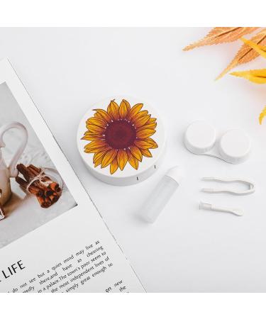 Sunflower Contact Lens Case - Cute Travel Portable Kit with Mirror for Daily Outdoor Use - International Shipping Available - Buy Online on GoSupps.com