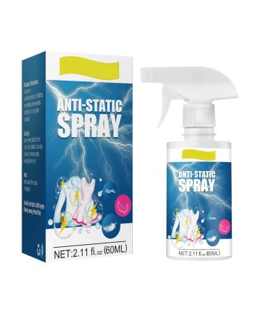 60ML Anti-Static Spray Anti-Static Spray for Clothes Cling Static Guard Spray Anti Static Cling Laundry Static Remover Fabric Spray Static Cling Remover for Clothing Textiles Hair