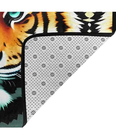 Little Fat Tiger Head Flannel Non-Slip Floor Mat - 63x48 Inches Comfortable & Lint-Free Foot Pressure Relief for Home & Office - Buy Online on GoSupps.com
