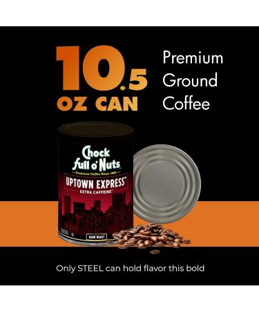 Chock Full o'Nuts Uptown Express Caf moulu torr fi fonc (canette de 300 ml) Caf ine suppl mentaire M lange fonc audacieux cors et intense - Buy Online on GoSupps.com
