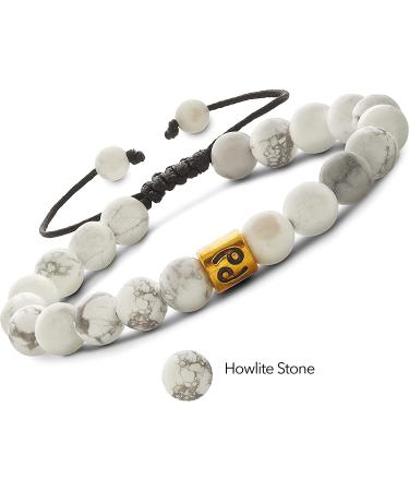 Gemstones Magnetic Healing Bracelet - Natural Crystal Howlite - Adjustable for Men and Women - Chakra Balance, Pain and Stress Relief - Aromatherapy Bracelet for Meditation and Yoga - Buy Online on GoSupps.com