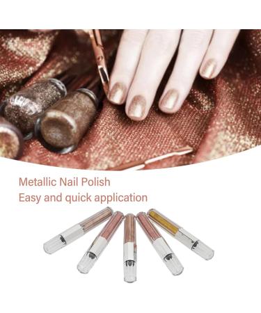 Mirror Nail Polish Metallic Gel Nail Polish Effect Long Lasting Gorgeous Glossy Nail Art Decoration 5 Colors Metallic Gel Nail Polish Set Metallic Nail Polish for DIY Salon Home - Buy Online on GoSupps.com