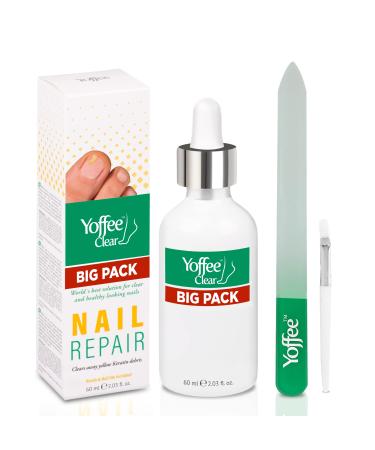 Yoffee Clear Nail Repair and Care 60ml - Fungal Nail treatment for fingernails and toenails - Antibacterial and Antiseptic - Antifungal with organic argan oil and tea tree oil - Made in Spain Argan Oil 60 ml (Pack of 1)