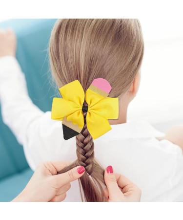 Girls Hair Bows Toddler Hair Clips - Back To School Hair Bows Clips Bow Design Non-slip And Stable Perfect for School Reunion Daily Wear Suanq Yellow - Buy Online on GoSupps.com