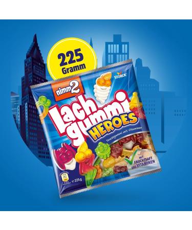 Buy nimm2 Lachgummi Heroes 225g Fruit Gum with Juice & Vitamins | International Shipping - Buy Online on GoSupps.com