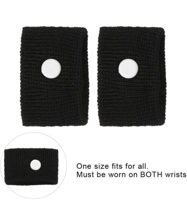 Anti-Nausea Wristbands for Travel | Spandex Sickness Bands - Sea Car Flying Relief (Black - Buy Online on GoSupps.com