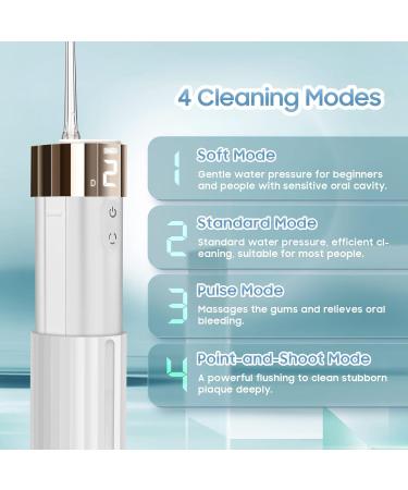 Portable Water Flosser - Cordless IPX7 Waterproof 4 Modes for Teeth & Braces Care - Home & Travel Use - 130ml White - Buy Online on GoSupps.com
