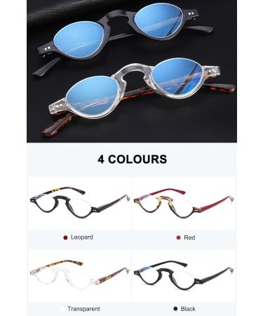 Shop Abetos Retro Half Moon Reading Glasses for Men & Women - Anti Blue Light Spring Hinge Floral Filter - Fashionable 3.0x Semi-Frame Computer Glasses - Buy Online on GoSupps.com