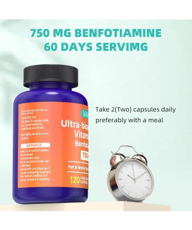VANI Vitamin B1 with 750mg Benfotiamine, 2 in 1 Enhanced Formula -Fat & Water Soluble Thiamine B1 Supplement | 120 Capsules | Gluten Free - Buy Online on GoSupps.com