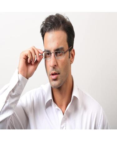 Kokobin Reading Glasses +3.5 Diopters | Ultra-Light TR90 Frame & Metal Semi-Frame Visual Aid | Stylish Eye Comfort for Men & Women | Includes Glasses Case (Brown) - Buy Online on GoSupps.com