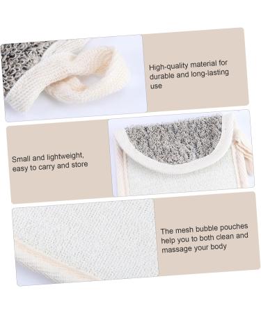 HAPINARY 5pcs Flip Soap Foam Net Scrub Exfoliating Bags Bath Accessory Foaming Pouches Khaki Cotton Linen - Buy Online on GoSupps.com