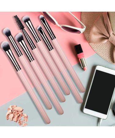 Pink Eye Makeup Brushes Set - 7 Essential Brushes for Eyeshadow, Blending, Crease, and Detailing - Buy Online on GoSupps.com