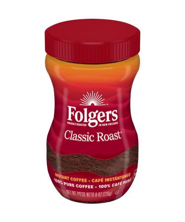 Folgers Classic Roast Instant Coffee Crystals 8 Oz