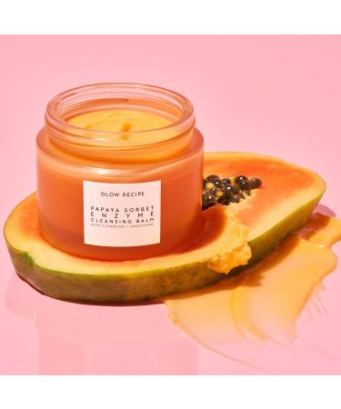 Glow Recipe Papaya Sorbet Enzyme Cleansing Balm 100ml - Facial Exfoliator & Makeup Remover with Papaya Seed Oil, Blueberry Extract & Apricot Kernel Oil - Buy Online on GoSupps.com