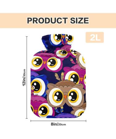 Hot Water Bottles with Owl Cover | 2L Heating Pad for Pain Relief & Cold Compress - Buy Online on GoSupps.com