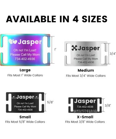 Personalized Yehanti Dog & Cat ID Tags - Engraved Stainless Steel with Colorful Symbols | XL for 25mm Collars - Buy Online on GoSupps.com