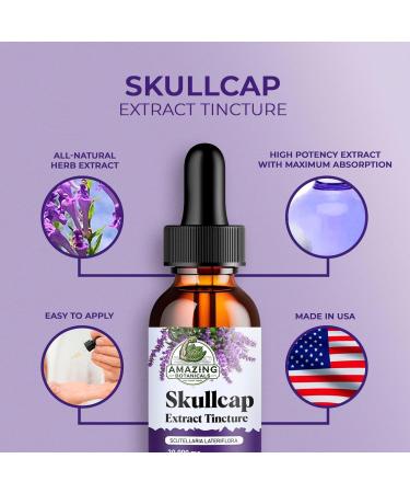 Amazing Botanicals Skullcap 10X Extract Tincture 30,000 mg - 30ml/1oz - High Potency Herbal Liquid Supplement for Relaxation and Wellness - Buy Online on GoSupps.com
