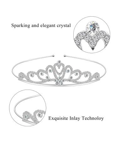 4 Pack Crystal Tiara Silver Crowns - Princess Headbands for Bridal Wedding, Prom, Birthday - Classic Style - Buy Online on GoSupps.com