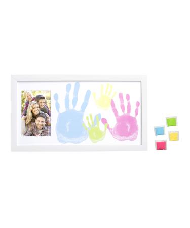 Tiny Ideas Family Handprint Frame and Paint Kit, DIY Crafts, Family Craft Night, White Family Handprint DIY Frame