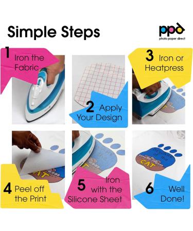 PPD Inkjet Premium Iron-On White and Light Colored T Shirt Transfers Paper LTR 8.5x11 Pack of 20 Sheets (PPD001-20) - Buy Online on GoSupps.com