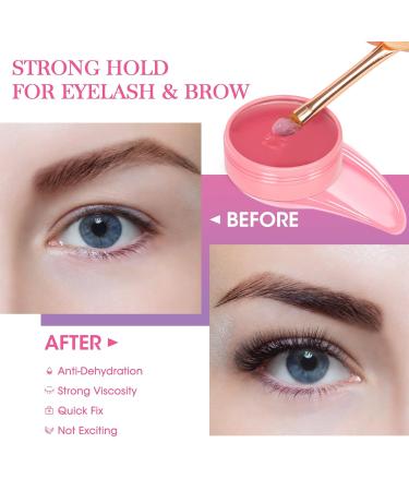Buqikma Lash Lift Glue Balm 2023 - 2-in-1 Fruit Flavored Adhesive for Lash Perm and Brow Lamination - Pink Peach - 0.71Oz/20G - Buy Online on GoSupps.com