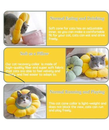 KIKNIN Cat Cone Collar Soft Protective Collar for Cat After Surgery Adjustable Cat Recovery Collar Comfortable and Lightweight Elizabethan Collar for Cat Kitten Yellow Small - Buy Online on GoSupps.com